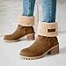 Womens Boots 2024 Winter Warm Snow Boots Ladies Casual Fashion Booties Womens Ankle Boots Womens Mid Calf Boots (Khaki, 8.5)