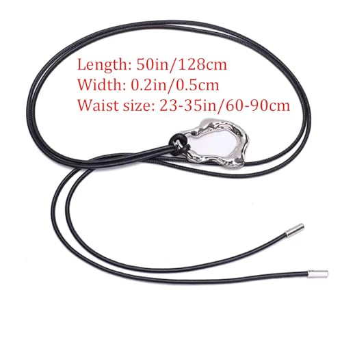 Womens Belts For Dress Leather Lanyard Black Thin Belt Fashion Silver Irregular Buckle Bandage Belt For Jeans Pants Dresses2