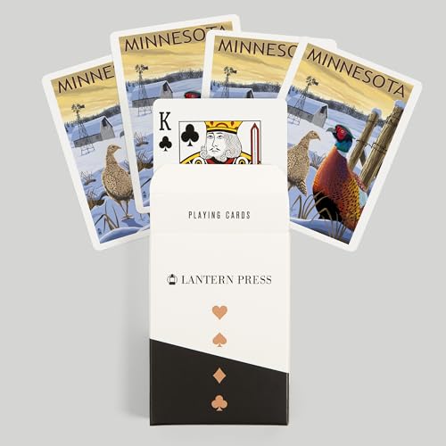 Lantern Press Pheasants, Minnesota, 52 naipes póker adultos miniatura 6