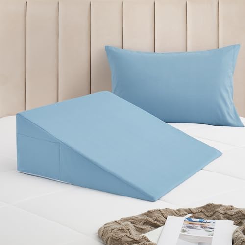 Horbaunal Blue Bed Wedge Pillow Cover, 24" L x 24" W x 12" H by Horbaunal - Used condition - Image 2