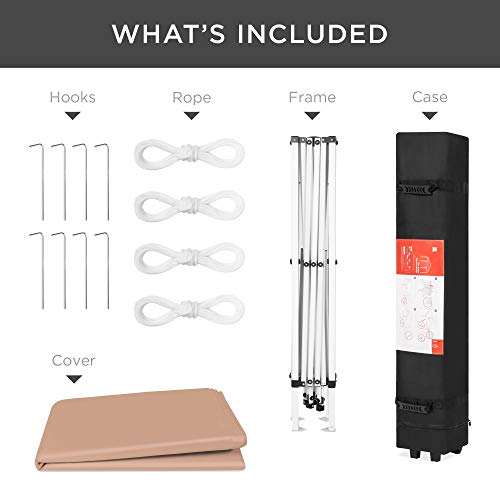 Best Choice Products 10X10Ft Pop Up Canopy Outdoor Portable Folding Instant Lightweight Gazebo Shade Tent W/Adjustable Height, Wind Vent, Carrying Bag - Tan #TOP4