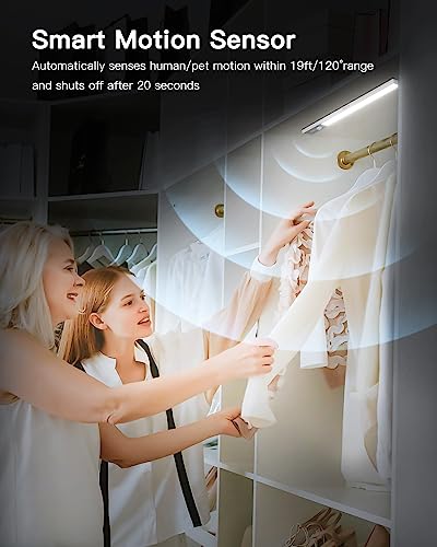 Fulen Motion Sensor Under Cabinet Lights, Wireless Under Counter Lights For Kitchen, Led Closet Lights 2500Mah Rechargeable Battery Operated, Super Bright For Pantry, Stairs, Cupboard, 3 Pack, White #TOP3