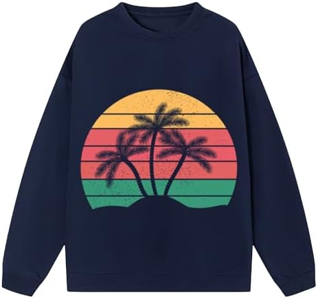 OCCOKO Sudadera de Manga Larga con Estampado de piña Rosa para Mujer, Top cálido de Cuello Redondo para otoño e Invierno