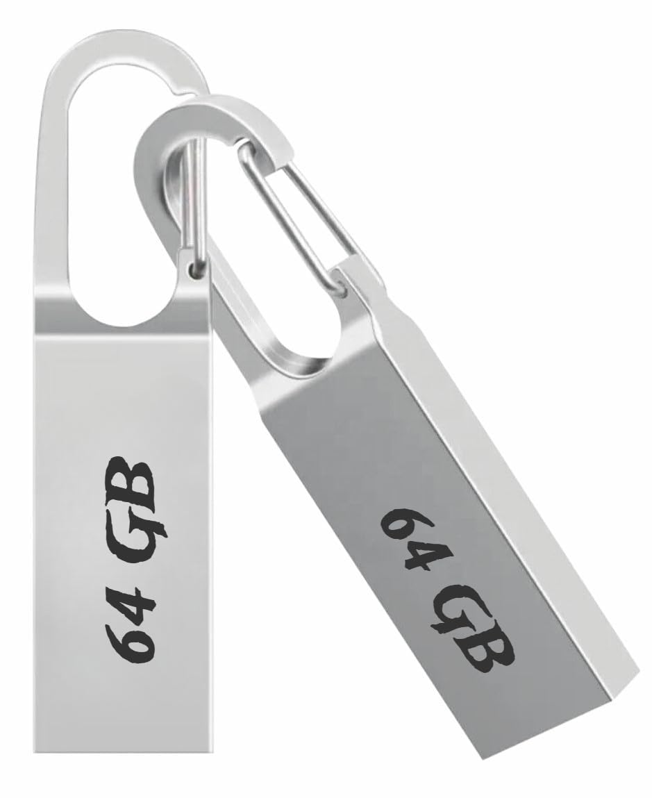 3.0 USB Flash Drive/Pen Drive with Metal Body – Silver | External Storage Device 4GB 8GB 16GB 32GB 64GB 128GB 256GB Pen Drive | Compatible with Laptop, Desktop, Projector, Car, Audio (64, GB)