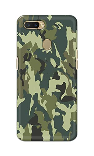 Image of Printed Hard Back Cover Case for Oppo A7 | Oppo A5s | Oppo A12 | Oppo A11k | Oppo A12s Back Cover (Green Army Camouflage) -1803