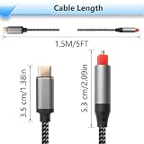 CERRXIAN Optyczny kabel audio USB C do 5FT, jednokierunkowy kabel konwertera cyfrowego typu C na SPDIF, jednokierunkowy konwerter audio z USB na SPDIF TYLKO