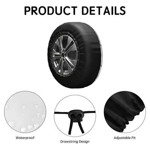 Image of Camping Spare Tire Cover Be Crateful for Each Day Wheel Cover 14 Inch | Black Green,Polyester,Protectors Tire Cover,Waterproof,Dust-Proof,Universal,Fit for RV Jeep SUV Motor Travel Camper Tires