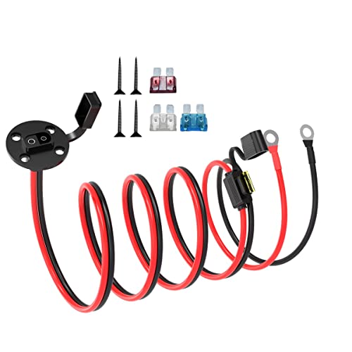 ELFCULB SAE Power Socket Sidewall Port to O Ring 12AWG 5FT for RVs