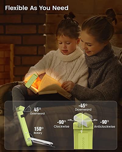 Glocusent Usb Rechargeable Book Light For Reading In Bed, Portable Clip-On Led Reading Light, 3 Amber Colors & 5 Brightness Dimmable, Compact & Long Lasting, Perfect For Book Lovers, Kids #TOP4