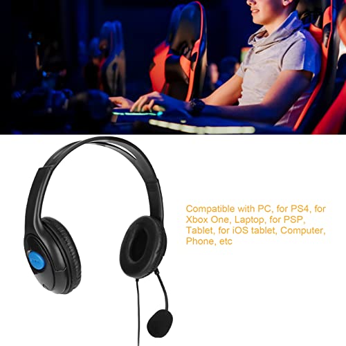Koptelefoon, Comfortabele Stereo Game Hoofdtelefoon 3,5 mm Jack Zwart Blauw Verstelbaar voor Telefoon - Afbeelding 4