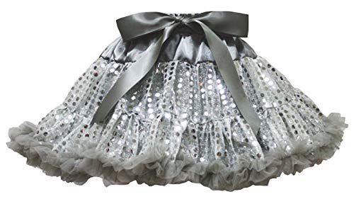 Falda para niña gris cómoda con lentejuelas brillantes reforzadas de 4-5 años