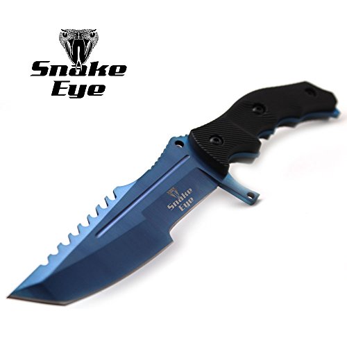 Snake Eye Tactical Full Tang Fixed Blade Combat Style Knife 8.5 Inches Overall Outdoors Camping Hunting (Bl) #TOP1