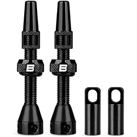 BWSHLF Tubeless Presta Valve Stem 40/44/55/60/65/80/100 mm, Super Light Alloy Presta Valve Stem Kit with Valve Core Remover Tool and Valve Stem Caps - Multiple Color and Size Options(Pair) Cover