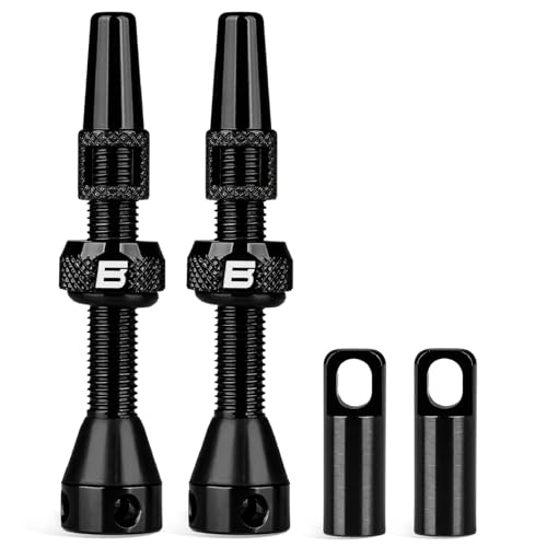 BWSHLF Tubeless Presta Valve Stem 40/44/55/60/65/80/100 mm, Super Light Alloy Presta Valve Stem Kit with Valve Core Remover Tool and Valve Stem Caps - Multiple Color and Size Options(Pair)