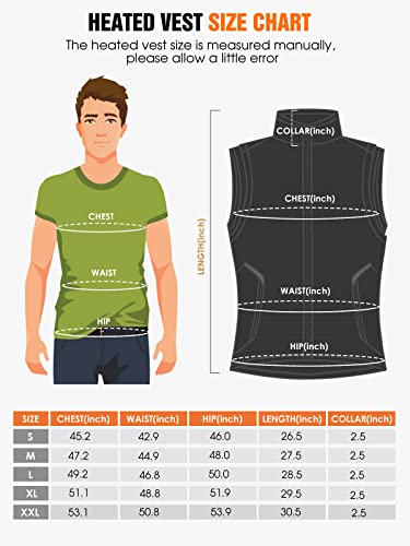 Judrt Men's Heated Vest With Battery Pack, Lightweight Down Rechargeable Electric Heated Apparel With 9 Heating Panels-M #TOP5