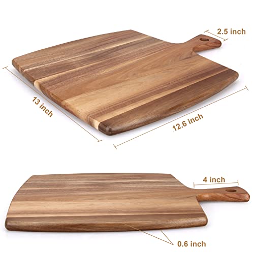 Large Wood Cutting Board With Handle 17" X 13" Simple Best Wooden Charcuterie Boards Butcher Block Teak Cutting Boards For Kitchen Meat Cheese Serving Board Carving Chopping Blocks Charcuterie Board #TOP5