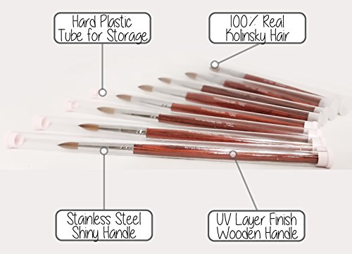 Professional 100% Kolinsky Acrylic Nail Brush For Gel 3D Powder Designs Nail Art Sculptor Manicure Pedicure Wooden Handle High Quality (#10) #TOP3