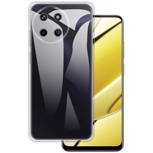 OAGELIM �P�[�X OPPO Realme 11 4G �Ƃ̌݊������� Case �ϏՌ�TPU�\�t�g�t���L�V�u���W�F���ی�d�b�J�o�[ �σX�N���b�`���~���^���[���x���̑ϗ��� (�N���A)