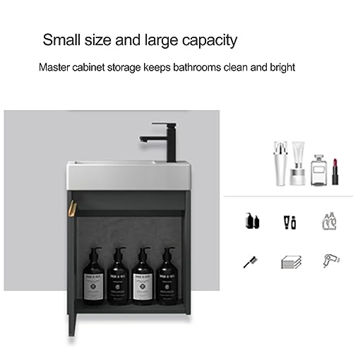 Vasque blanche pour petits espaces lavabo mural céramique meuble gris suspendu