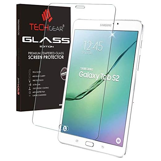 TECHGEAR GLASS Edition passar Samsung Galaxy Tab S2 8,0 tum LTE/4G (SM-T713, SM-T715) – äkta härdat glas skärmskydd skydd skydd kompatibel med Samsung Galaxy Tab S2 8 tum