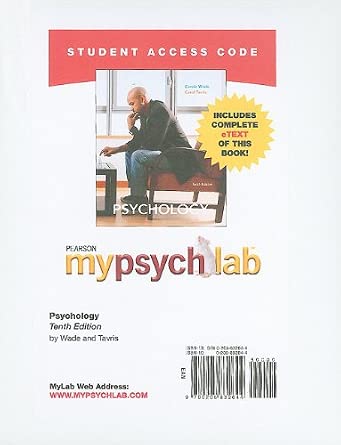 Amazon.com: Psychology Mypsychlab With Pearson Etext Student Access ...
