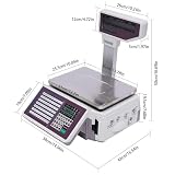 Waga Z Drukowaniem Etykiet, Cyfrowa Waga Do Obliczania Cen Z Dwustronnym Wyświetlaczem Lcd, 30 Kg/60 Funtów, Elektroniczna Kasa Fiskalna, Kasa Paragonowa