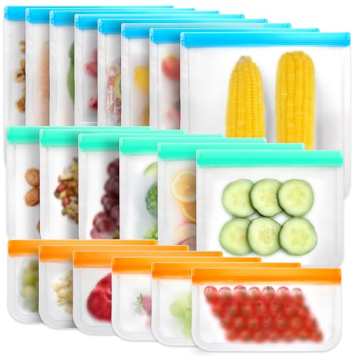 Vosyinm 12 Pack Reusable Ziplock Bags Storage Reusable Sandwich Bags