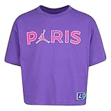 Jordan Girl's PSG Boxy Tee (Little Kids/Big Kids) Wild Violet LG (12-14 Big Kid)