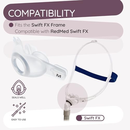Ximoon Swift FX Nasal Pillow Cushion Medium Compatible with ResMed Swift FX CPAP Mask, Dual-Wall Pillows C Pap Replacement Supplies Part for Swift FX