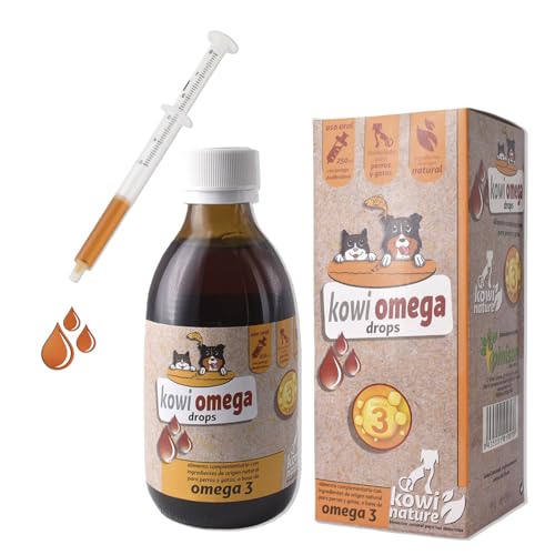 Kowi Omega Drops. 95% Aceite de Salmón para Perros y Gatos Rico e...