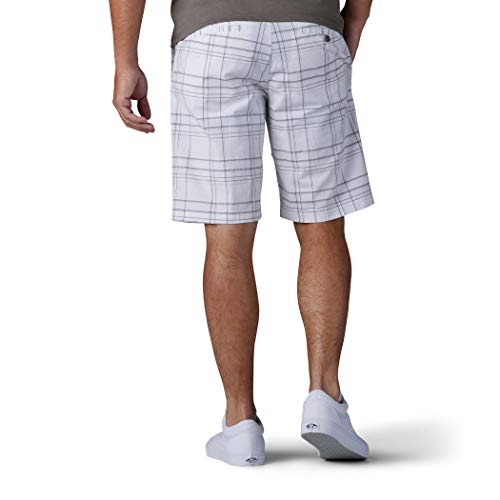 Lee Men's Extreme Motion Flat Front Short, White Plaid, 36 #TOP2