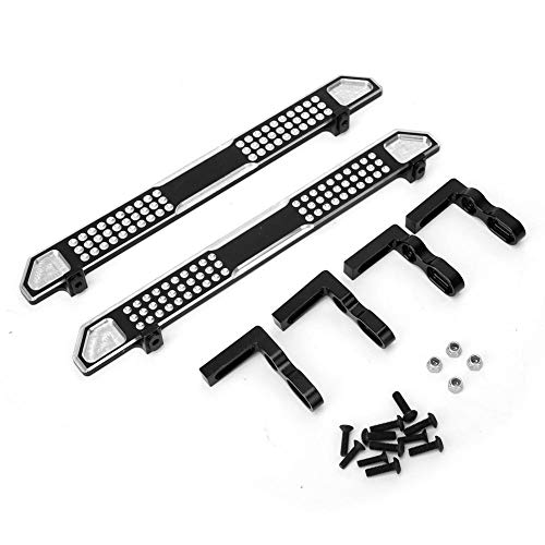 Par de Pedales Laterales, Pedal de aleación de Aluminio RC Car Upgrade Parte Accesorio Reemplazo de Accesorios para Traxxas TRX-4 RC Car(Negro B-8219BL)