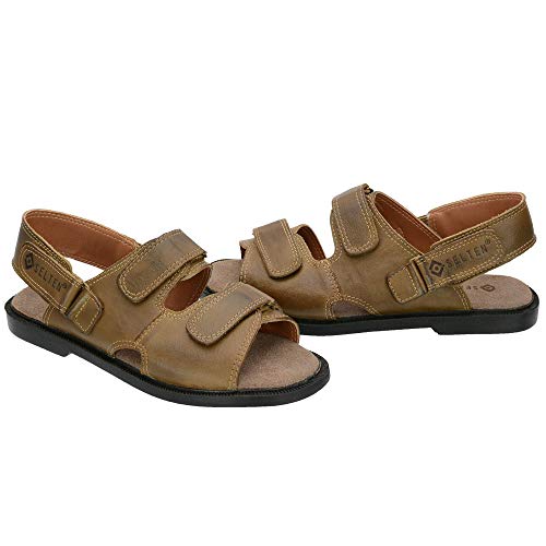 Sandália Masculina Confort Em Couro Chinelo Selten