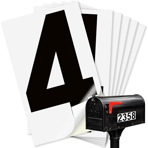 iSYFIX Black Vinyl Number 4 Stickers, White Background, 2 Inch, 6 Pack