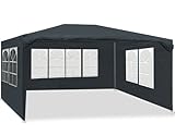 【 Material 】Material der Abdeckung und Seitenwände: 100% Polyethylen / 110g/m²; Maße: Höhe 2,5 m x Breite 3 m x Tiefe 4 m; Gestell aus pulverbeschichtetem Stahlrohr