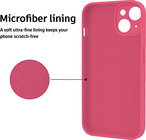 Image of Elzzi Microfiber Square Candy Case Compatible for iPhone 14, Shockproof Slim Back Cover Liquid Silicone Case (Hibiscus)