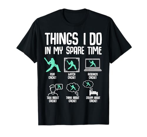 Cricket Things I Do In My Spare Time Kids Boys Youth T-Shirt