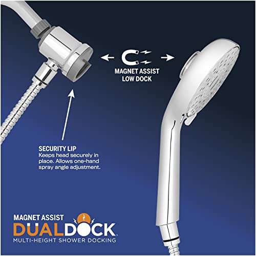 Waterpik Magnetic Dual Dock Adjustable Height Hand Held Shower Head With 5-Foot Metal Hose And Powerpulse Shower Massage, Chrome Qmp-863Me #TOP2