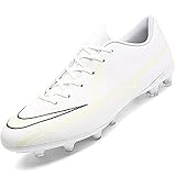 VTASQ Fußballschuhe Herren High Top Spikes Cleats Outdoor Athletics Trainingsschuhe Fußball Stiefel Fussballschuhe Outdoor Professionelle Trainingsschuhe Turnschuhe Unisex Weiß 43EU