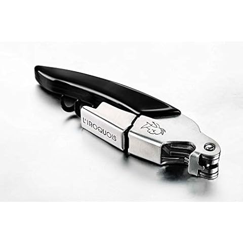 Ligne W L'IROQUOIS, Waiter's Style, Pocket Double Lever Sommelier Friend Corkscrew - Black Cover