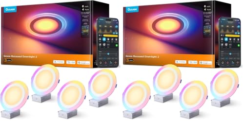 Image of Govee Smart Recessed Lighting 6 Inch, LED Recessed Light 1100LM, 8 Pack