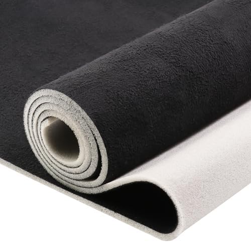 Suede Headliner Fabric with Foam Backing Material - 60×48inch Micro-Suede Headliner/Roof/Ceiling Fabric for Automotive/Home Repair Replacement DIY 60inch Width by The Yard - Black