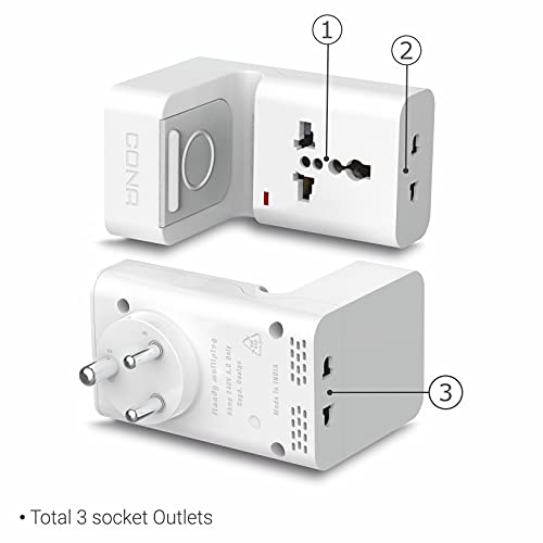 Image of Cona Standy Multiplug 3 +1 - (White) - (Material -PC) - Unit 2 Nos