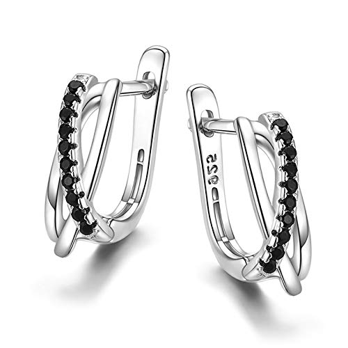 Boucle d'oreille croix noire portable pour un style féminin quotidien