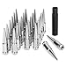 14 mm x 1.5 Wheel Spike Lug Nuts, 24 x Chrome M14x1.5 Lug Nut, Cone/Conical Bulge Seat, Dynofit Silver Closed End Nuts with 1 Socket Key for Chevy Silverado Aftermarket Wheel