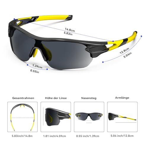 Miniatura 2 de Beacool Gafas De Sol Polarizadas Gafas De Sol Deportivas Unisex Protección Uv400 Con Monturas Ligeras Para Esquiando Ciclismo Carrera Surf Golf Conduciendo