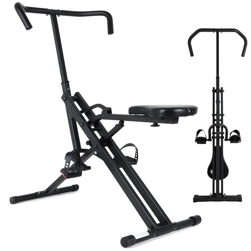 Leikefitness Squat Assist Trainer for Leg Fitness Machine for Home Gym Squat Machine 2 in 1 Ride Rowing Machine for Botty Glutes Butt Thighs Black