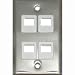 C2G/Cables to Go 37096 Four Port Keystone Single Gang Wall Plate- Stainless Steel