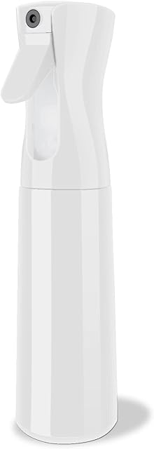 Seamuing 300ml Water Spray Bottle, Continuous Fine Mist Empty Spray Bottle, Misting Spray Bottle Fine Mist Sprayer for Curly Hair Plants Cleaning Barber Face Hairdressing ironing (White)