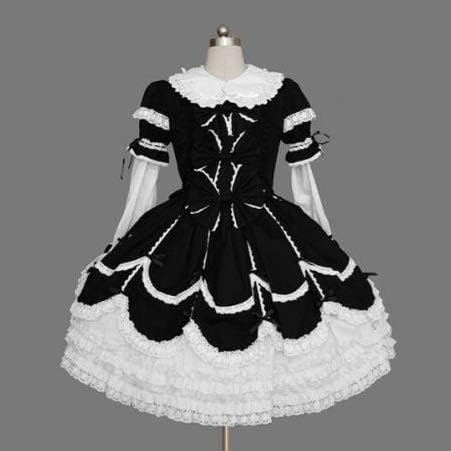 Amazon Lolita ワンピース ロリータ ドレス レディース ゴスロリィタ 女性 プリンセス ゴスロリ メイド服 可愛い 萌え萌え デート ショット 長袖 ハロウィン 忘年会 イベント コスプレ コスチューム 仮装 161 コスプレ 仮装 通販